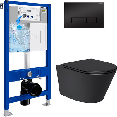 Инсталляция с подвесным унитазом Lauter Longer 21901002 с кнопкой 219704HD