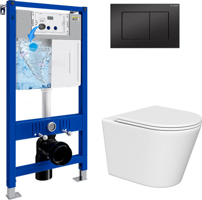 Инсталляция с подвесным унитазом Lauter Longer 21901002 с кнопкой 219704J