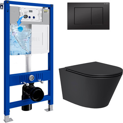 Инсталляция с подвесным унитазом Lauter Longer 21901002 с кнопкой 219704J