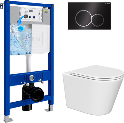 Инсталляция с подвесным унитазом Lauter Longer 21901002 с кнопкой 219704E