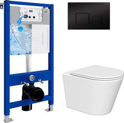 Инсталляция с подвесным унитазом Lauter Longer 21901002 с кнопкой 219704F