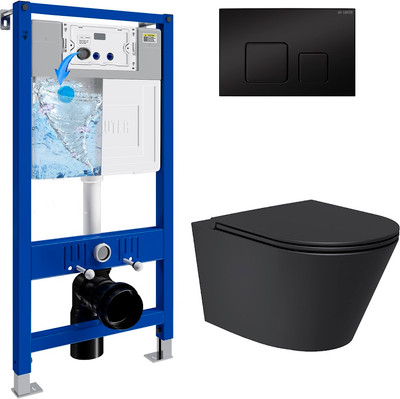 Инсталляция с подвесным унитазом Lauter Longer 21901002 с кнопкой 219704F