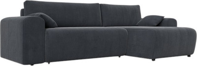 Диван угловой Лига Диванов Лига-099 универсальный (велюр Vertical Slim 098 серый)