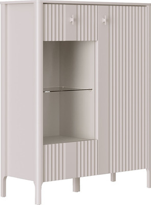 Шкаф с витриной Black Red White Dalia REG1W1D с подсветкой (персидский жемчуг)