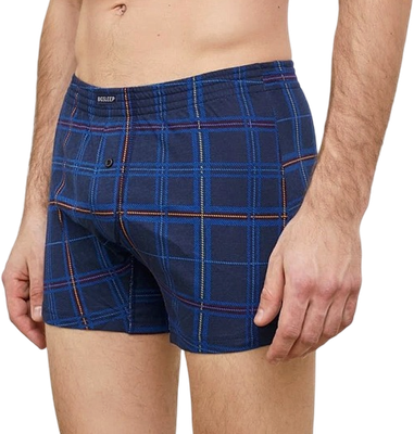 Трусы мужские Mark Formelle 411152 (р.94-104, голубая клетка на темно-синем)