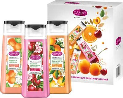 Набор косметики для тела Camay Фруктово-цветочный букет 2025 Гель для душа (3x250мл)