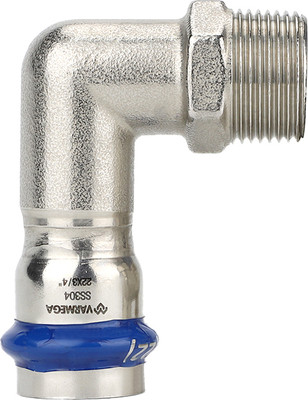 Угольник соединительный Varmega Inox Press НР 22х1/2 раструбный / VM715002204