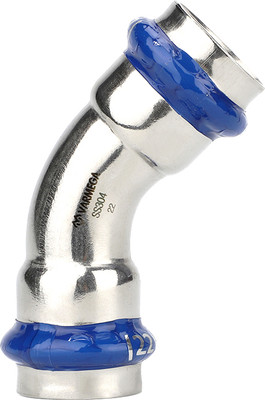 Угольник соединительный Varmega Inox Press 35/45° двухраструбный / VM712003535