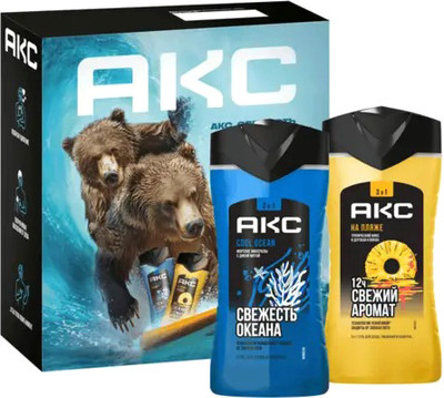 Набор косметики для тела Axe На пляже океана 2025 Гель для душа (2x250мл)
