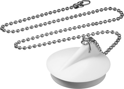 Пробка для ванны Супримпласт D45мм с цепочкой (белый)