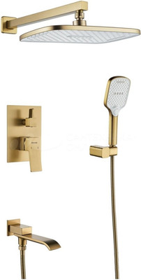 Душевая система со смесителем Shevanik S4035G (золотой сатин)