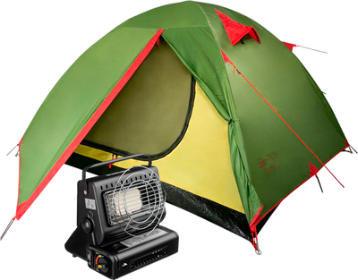 Палатка Tramp Lite Tourist 2 / TLT-004 с обогревателем газовым ZT-202-D (черный)