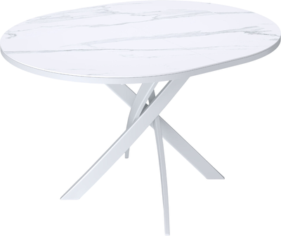Обеденный стол Kenner R1000 (белый/керамика мрамор белый)