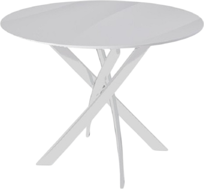 Обеденный стол Kenner R1000 (белый/стекло белое глянец)