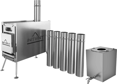 Печь походная Intent 2.0 с баком для нагрева воды Квадрат 90мм (12л)