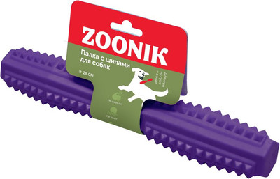 Игрушка для собак ZOONIK Палка литая с шипами / 164163-07 (фиолетовый)