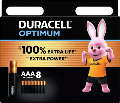 Комплект батареек Duracell Optimum AAA/LR03 MN 2400/8 Alkaline 1.5V (8шт)