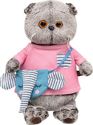 Мягкая игрушка Budi Basa Кот Басик в футболке и с сумочкой-слоником / 10892858