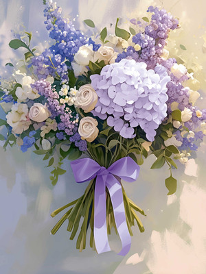 Набор алмазной вышивки Феникс+ Букет в лиловых тонах / 71366