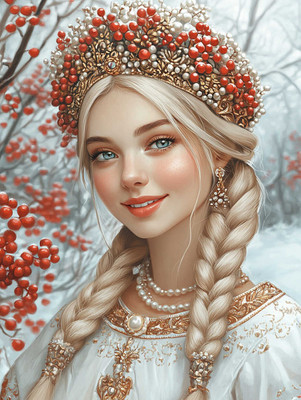 Набор алмазной вышивки Феникс+ Русская краса / 71442