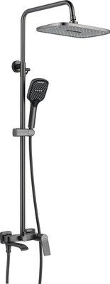 Душевая система со смесителем Shevanik S4136T (оружейная сталь)