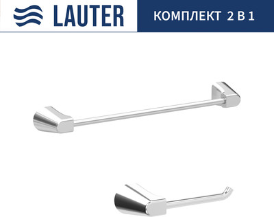 Набор аксессуаров для ванной и туалета Lauter 21TS3503 + 21TS3509 (Chrome, 2 предмета)