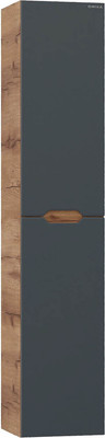 Шкаф-полупенал для ванной Onika Айленд 30 / 403087 (графит/дуб крафт золотой)