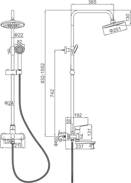 Изображение товара Душевая система со смесителем Ledeme L2482