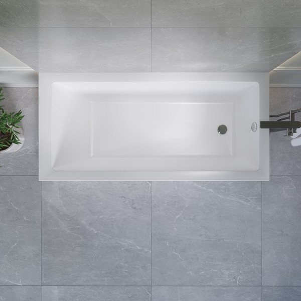 Изображение товара Ванна акриловая Lauter Athena 170x80 / 21090080 (с ножками и сифоном 21Y32001 матовый черный)