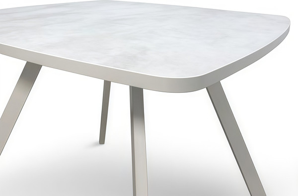 Изображение товара Обеденный стол Древпром Тори М176 ДП1-04-08 90x90 (бетон метрополитан/белый матовый)