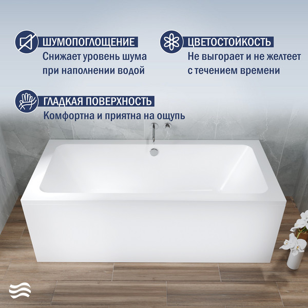 Изображение товара Ванна акриловая Lauter Olympia 170x75 / 21100075 (с каркасом и сифоном 21Y32002 белый)