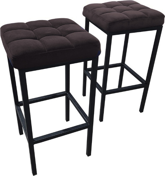 Изображение товара Табурет барный Древпром Камелот ДП2-07 полубарный (черный матовый/катания стоун)