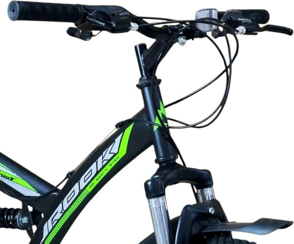 Изображение товара Велосипед ROOK TS240D 24 (черный/зеленый, разобранный, в коробке)