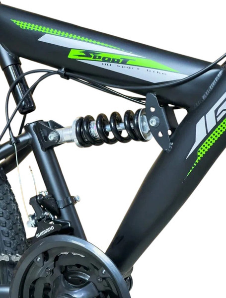 Изображение товара Велосипед ROOK TS240D 24 (черный/зеленый, разобранный, в коробке)
