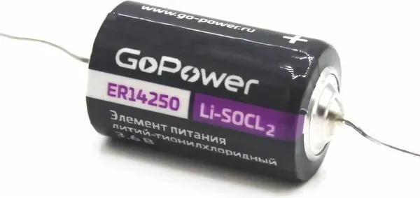 Изображение товара Батарейка GoPower 14250 1/2AA PC1 Li-SOCl2 3.6V / 00-00015330