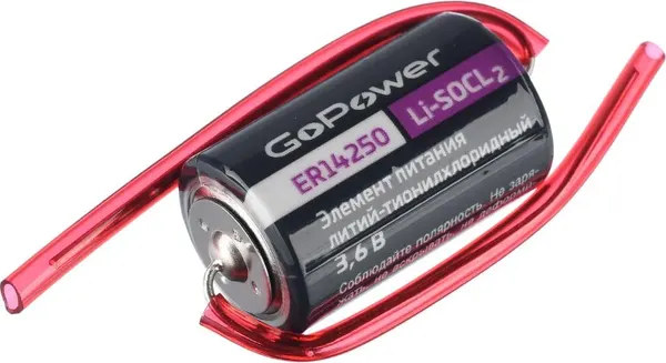 Изображение товара Батарейка GoPower 14250 1/2AA PC1 Li-SOCl2 3.6V / 00-00015330
