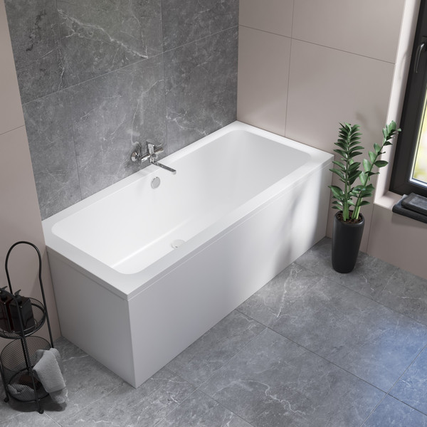 Изображение товара Ванна акриловая Lauter Olympia 170x75 / 21100075 (с каркасом, лицевым экраном и сифоном 21Y32000 хром)