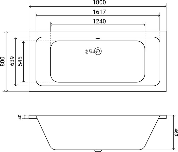 Изображение товара Ванна акриловая Lauter Olympia 180x80 / 21100080 (с каркасом и сифоном 21Y11010 хром)
