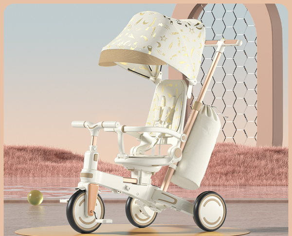 Изображение товара Трехколесный велосипед с ручкой Sundays Lux (бежевый)