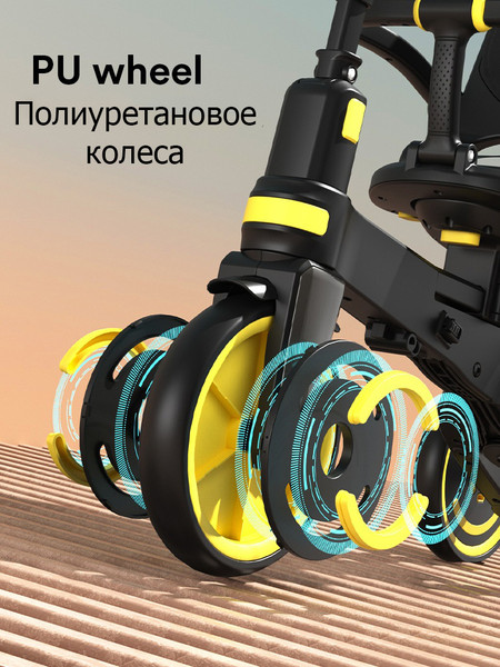 Изображение товара Трехколесный велосипед с ручкой Sundays Lux (черный)