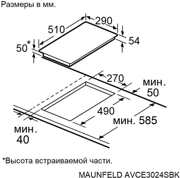 Изображение товара Электрическая варочная панель Maunfeld AVCE3024SBK