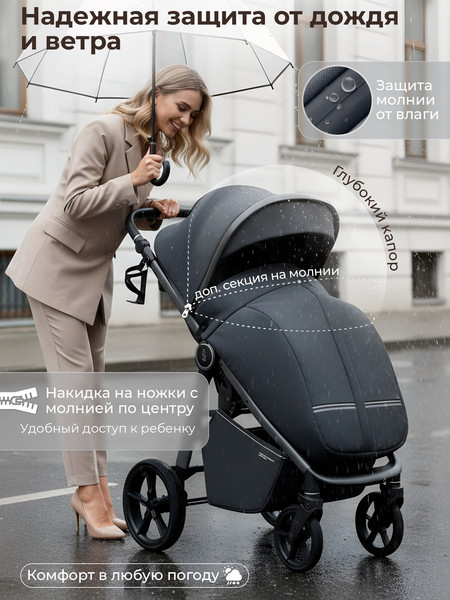 Изображение товара Детская прогулочная коляска Sweet Baby SBL Unica (темно-серый)