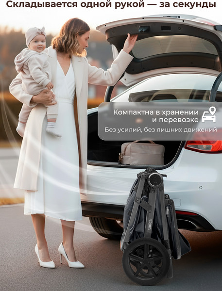 Изображение товара Детская прогулочная коляска Sweet Baby SBL Unica (темно-серый)