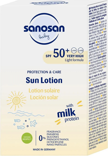 Изображение товара Крем солнцезащитный Sanosan Baby SPF 50+ / 40892080 (100мл)
