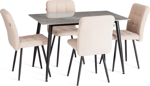 Изображение товара Стул Tetchair Medeo LT флок (молочный/черный)