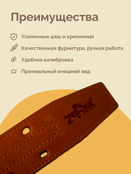 Изображение товара Ошейник ZOONIK Премиум классик / 10134-4 (апельсин)