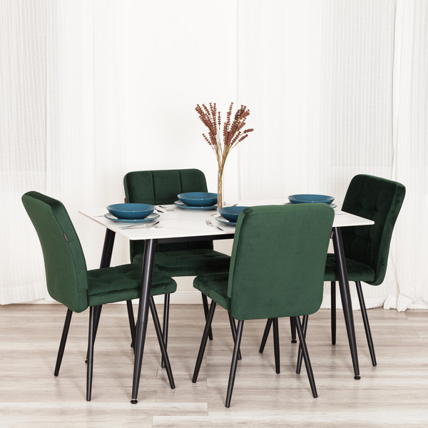Изображение товара Обеденный стол Tetchair Остин 120x80x75 (белый/черный)