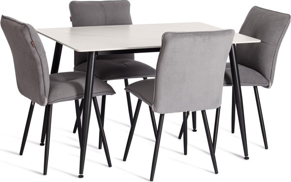 Изображение товара Обеденный стол Tetchair Остин 120x80x75 (белый/черный)