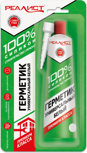 Изображение товара Герметик силиконовый Realist Pro Универсальный (80мл, белый)