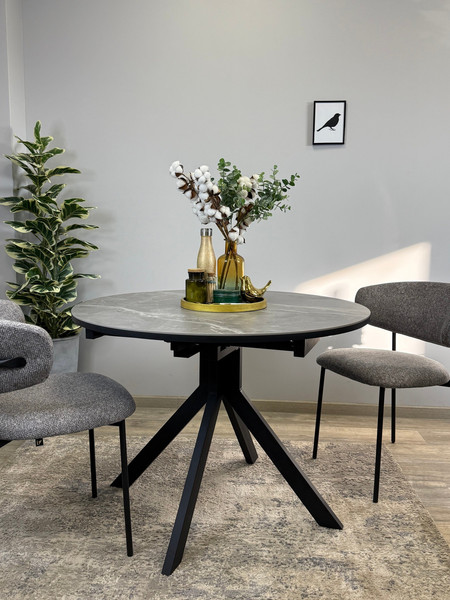 Изображение товара Обеденный стол Kenner AR1000 (черный/керамика серый)